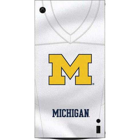 University of Michigan White Jersey XBox Series X Digital Edition Console Skin